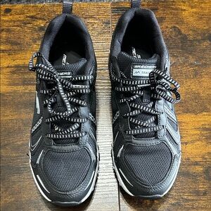 Skechers Black and White Athletic Shoes